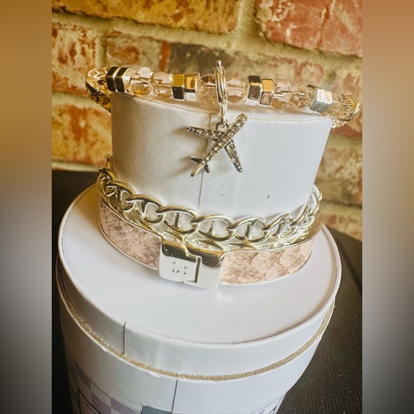 Bomb Party Summer Stacks Bracelet 2025 “Lets Jet Set Away ST25129 Silver Plating - Picture 1 of 4